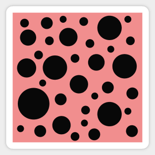 retro black and pink polka dot pattern Sticker